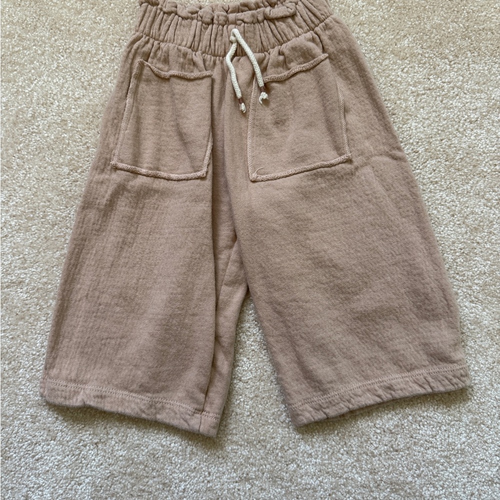 Zara Tan Pull-On Kids Shorts with Front Patch Pockets 12-18m